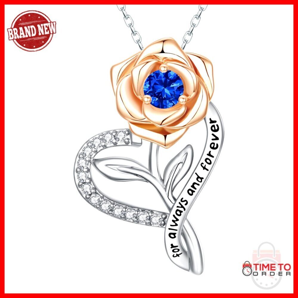 Heart Birthstone Pendant Necklace, 18-Inch Cable Chain, Anniversary Gift